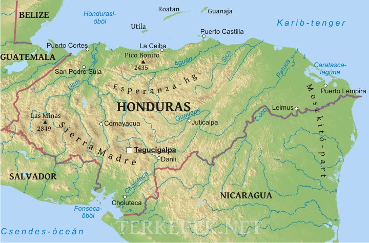 Honduras térkép